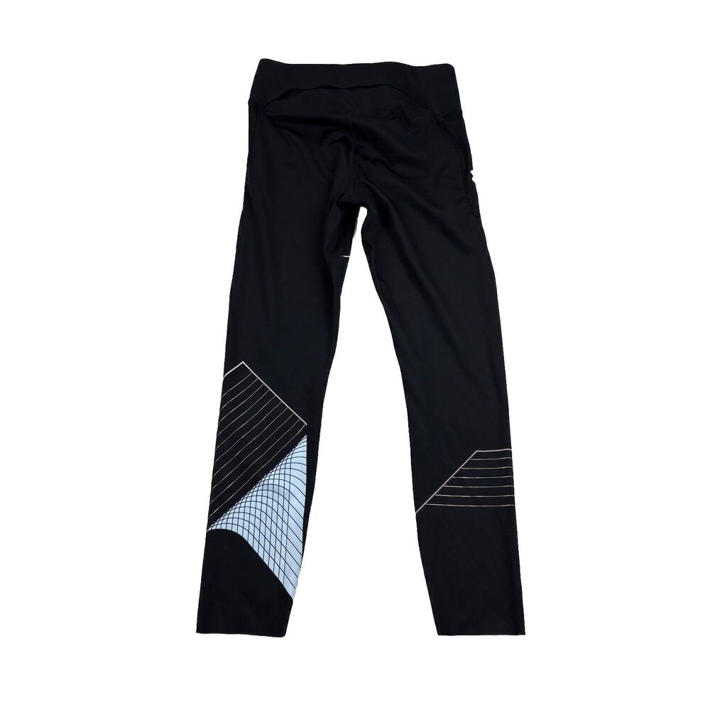 Under Armour Heat Gear Compression Leggings Womens M Black Geometric Abstract